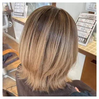 ミディアム カラー 🦖稲葉菜月🦖 異動しましたのヘアスタイル