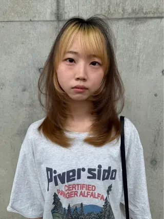 ミディアム カラー ボブ/透明感カラー 長岡/三浦めい🌟のヘアスタイル