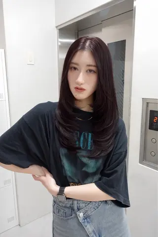 ロング カラー Beleza Era所属・韓国レイヤー/ 縮毛矯正🎀minaのヘアスタイル