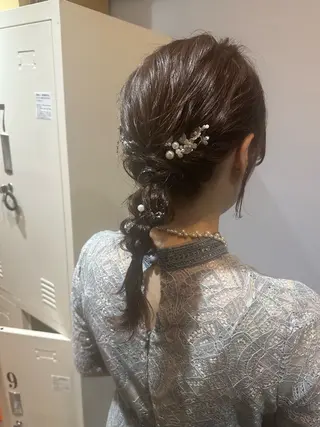 ミディアム ヘアアレンジ 縮毛矯正+モテカラー 🎀✨MIHOのヘアスタイル