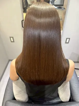 ロング カラー 髪質改善韓国コテ巻き パーマ/城井友輔のヘアスタイル