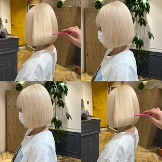 ショート カラー 艶カラー/韓国顔周り 🎀mamiのヘアスタイル