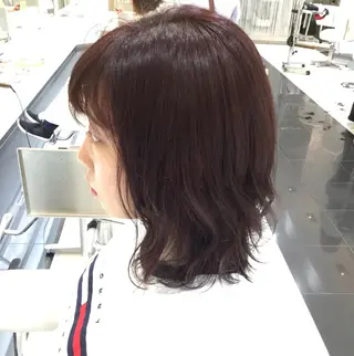 ミディアム カラー 透明感カラー 松田晃代のヘアスタイル