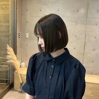 ミディアム カラー akane/ボブ /オリーブ/ブラウンのヘアスタイル