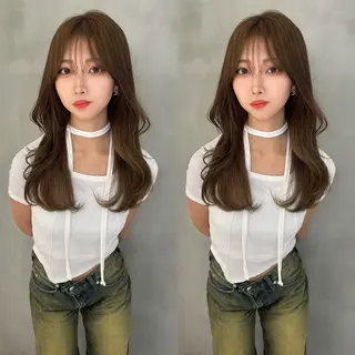 ロング MASHU韓国ヘア/ レイヤー/透明感カラのヘアスタイル