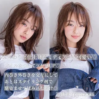 セミロング カラー ヘアアレンジ 髪質改善/艶髪 🫧高橋湧也のヘアスタイル