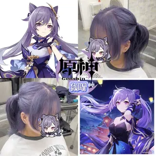 ミディアム カラー 推しカラー💫 ブリーチ💫若菜覚のヘアスタイル