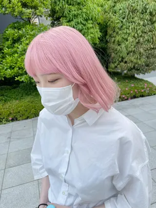 ショート カラー ヘアアレンジ メンズ キッズ 💟Chloe原宿店 🩶ハイトーンのヘアスタイル