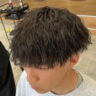 ショート パーマ メンズ メンズパーマ/波巻き 新潟/万代/夏芽🎀のヘアスタイル
