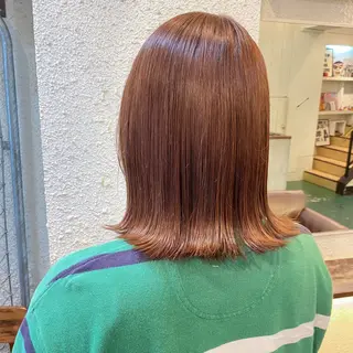 ミディアム カラー 暖色艶color / ボブ🦩Rioのヘアスタイル