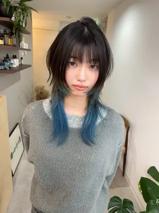 セミロング カラー 韓国レイヤー/ハイ トーン/優太のヘアスタイル