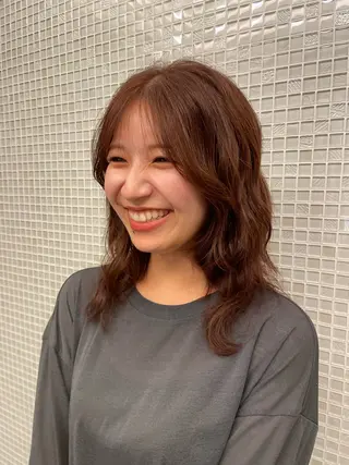 セミロング カラー パーマ Toiro 横浜所属・🎀レイヤー/パーマ カラー/ai🎀のヘアスタイル