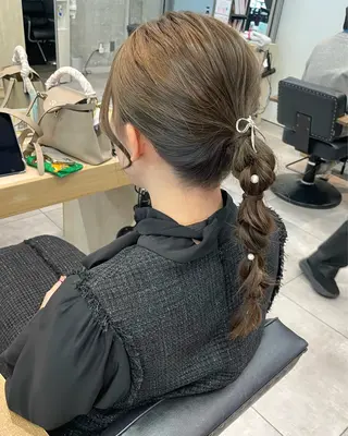 ロング ヘアアレンジ 透明感カラー×ヘア アレンジ🪽しおりのヘアスタイル