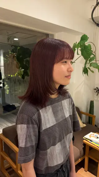 ミディアム カラー 天王寺美容室/カット モデル募集/miiaのヘアスタイル