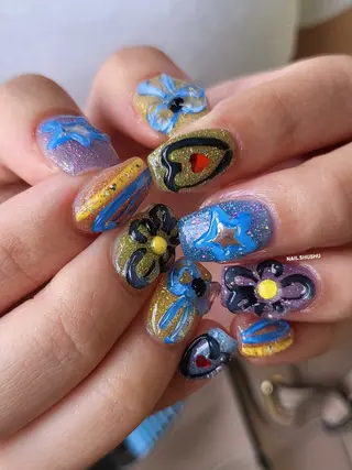 ネイル 3dパーツ/流行り 👧shushu❤️のネイルデザイン