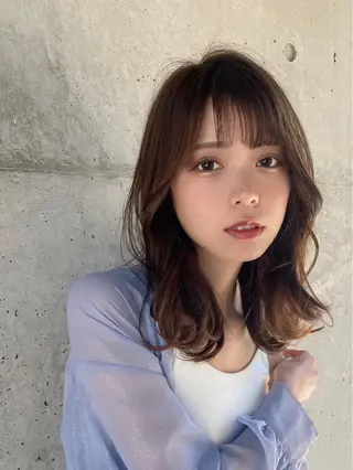 ミディアム 🧡くびれヘア/前髪 顔周り🧡久原結衣のヘアスタイル