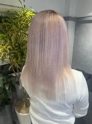 ミディアム カラー mimiiy梅田 中崎町ハイトーンのヘアスタイル