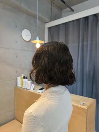 ミディアム デジタルパーマ ウェーブパーマ/神野のヘアスタイル