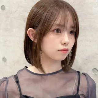 ミディアム カラー 💎ボブ/似合わせの 達人/縮毛矯正/畔上のヘアスタイル