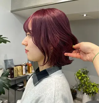 カラー 顔まわり/ボブウルフ 🤍愛唯(めい)のヘアスタイル