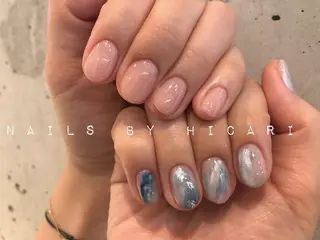 ショート カラー ネイル マツエク・マツパ illum hicariのネイルデザイン