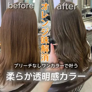 セミロング 柔らか透明感カラー ｜セミロング｜ライのヘアスタイル