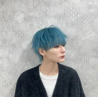 カラー ヘアアレンジ メンズ メンズウルフ🐺♡ ブリーチ♡ヘアメ🎀のヘアスタイル