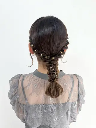 ミディアム ヘアアレンジ ヘアセットサロン /上坪愛美のヘアスタイル