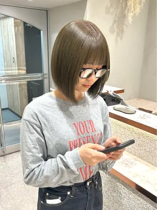 ミディアム カラー Luce横浜店所属・yuu 🪴 透明感 カラー/メンズパーマのヘアスタイル