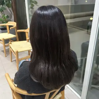 ロング RIKO/暖色カラー /縮毛矯正/ミニボブのヘアスタイル