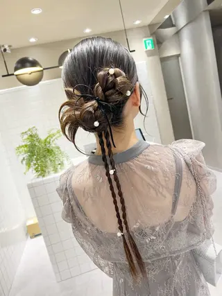 ロング カラー ヘアアレンジ 新宿color🐝 AYAKA🌈💖のヘアスタイル