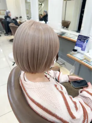 ミディアム カラー ハイトーン/カラー/ ヘアセット/松田健佑のヘアスタイル