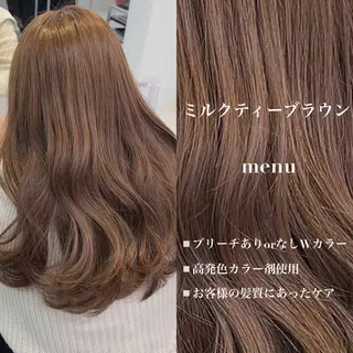 ロング メンズ 艶感ミルクティー🤍 色落ち綺麗🤍ともやのヘアスタイル