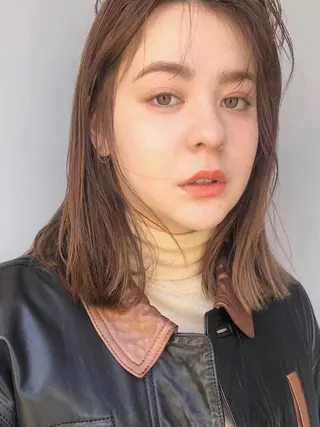 ミディアム ボブ／レイヤー／艶 🦕risa  森下のヘアスタイル