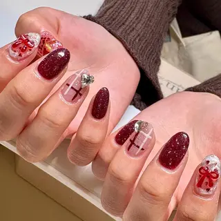 ネイル amuse 手書きニュアンスのネイルデザイン