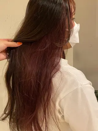 ロング カラー ヘアアレンジ 安澤 彩奈のヘアスタイル