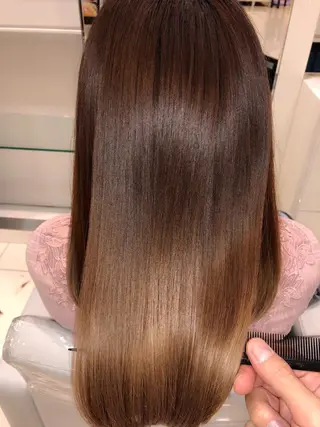 セミロング パーマ 縮毛矯正/髪質改善 /ブリーチ/東陽町✨のヘアスタイル