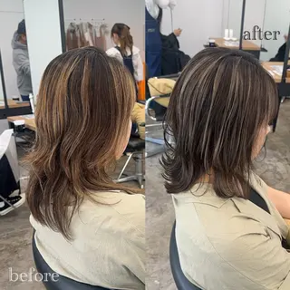 ミディアム おのだ あやなのヘアスタイル