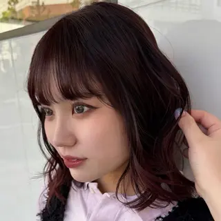 ミディアム カラー 【艶カラー/小笠原 未来🎀金山駅】のヘアスタイル