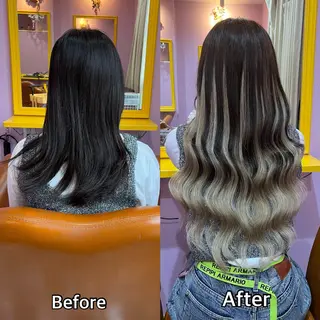 ロング シール＋ちび編み込み エクステ梅田🐨のヘアスタイル