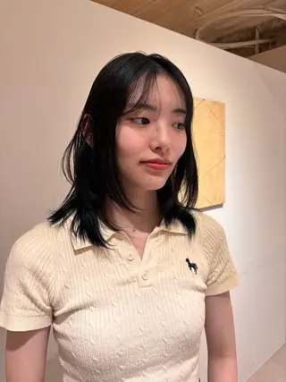 セミロング カラー yew所属・名古屋カラーモデル/ 暖色カラー/リカのヘアスタイル