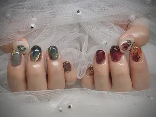 ネイル I-nailロング /ワンホン/キラキラのネイルデザイン