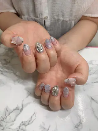 ネイル はな💎ネイル ワンホン、長さ出しのネイルデザイン