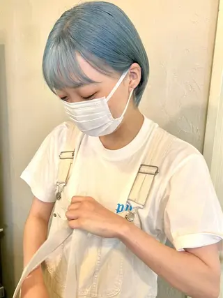 ショート カラー 退色まで透明感ある ダブルカラー/リクのヘアスタイル