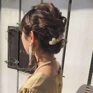 ミディアム ヘアアレンジ 森安 華楠のヘアスタイル