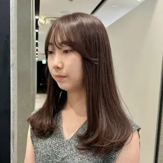 セミロング カラー ベージュ🤎透明感 カラー🤎anriのヘアスタイル