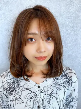 ミディアム 新宿/韓国風レイヤー 髪質改善/渋谷直樹のヘアスタイル