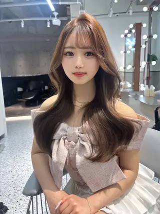 ロング 髪質改善×韓国ヘアサロン Role 博多【ロール】所属・yui🎀ブリーチ なしWカラー／博多のヘアスタイル