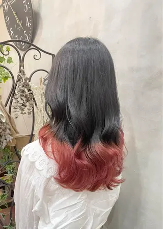 ロング カラー ヘアアレンジ 【ピンク/韓国ヘア/ ヘアセット】亜海のヘアスタイル