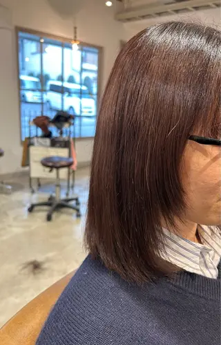 ミディアム カラー 岩田 陸のヘアスタイル